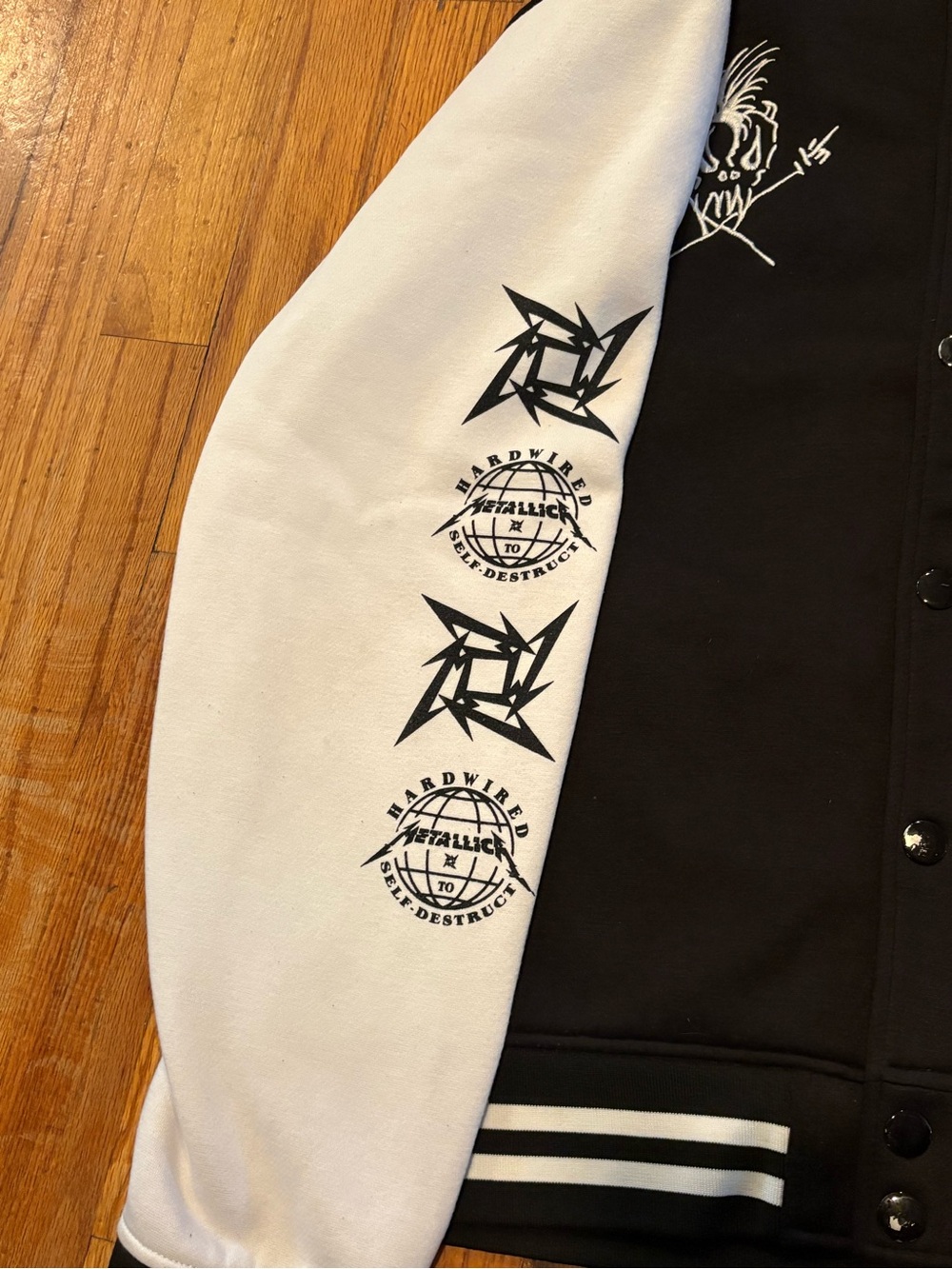 Metalica 1982 Black & White Varsity Jacket L - Picture 3 of 8